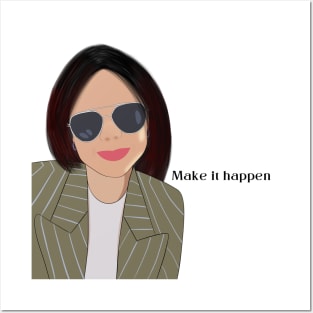 Make it happen Girl portrait Posters and Art